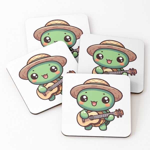 Item preview, Cute Chibi Turtle Playing Guitar designed and sold by Delamoon.