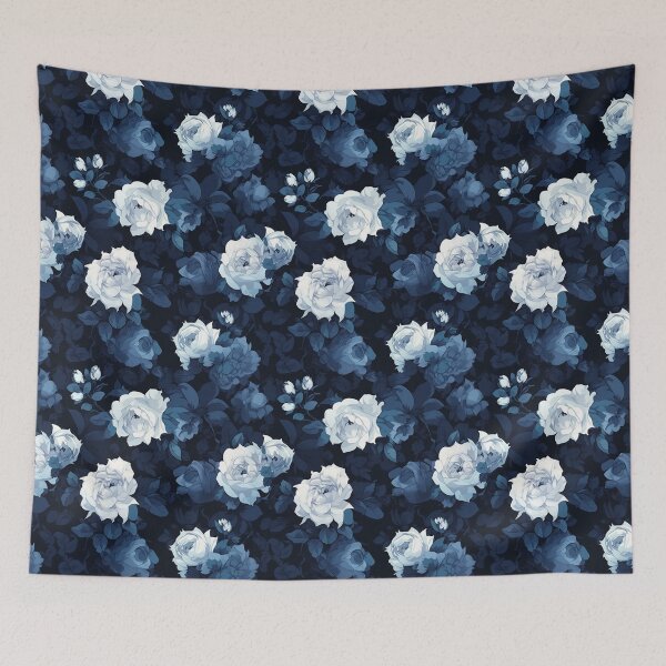 Item preview, White & Blue Roses | Seamless designed and sold by Unrooted.