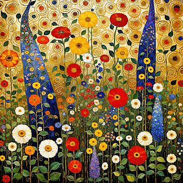Aperçu de l'œuvre Jardin de fleurs Gustav Klimt de maniacfitness