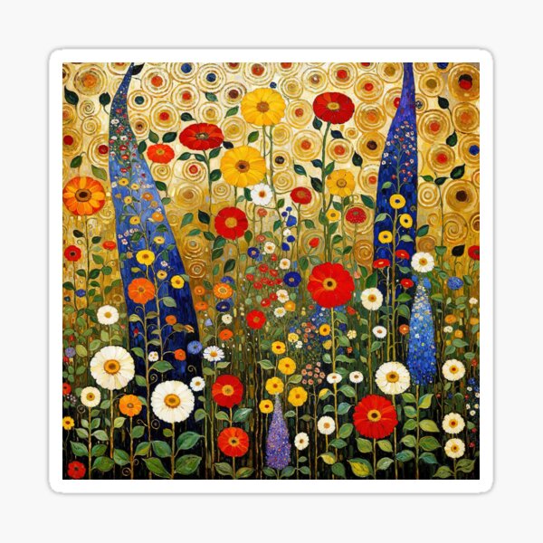 Aperçu de l'œuvre Jardin de fleurs Gustav Klimt créée et vendue par maniacfitness.