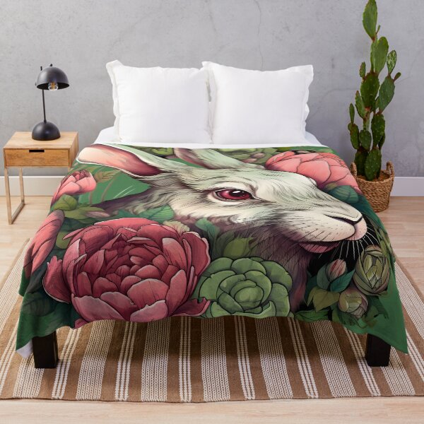 Item preview, Hare Rabbit with Peony 8 - Vintage Animals Collection designed and sold by RuralChicbyO.