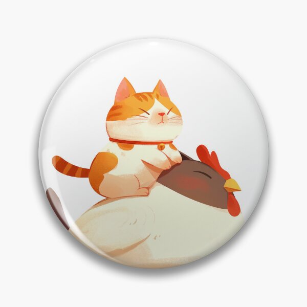 Item preview, Cat on Chicken Cartoon  designed and sold by Bwittaya.