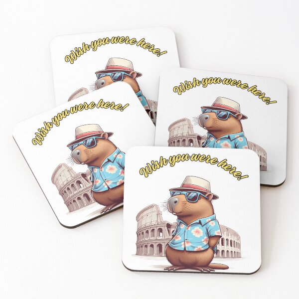 Item preview, Cool cute cartoon capybara vacation tourist Rome, Wish you were here! designed and sold by TiredEngineer86.