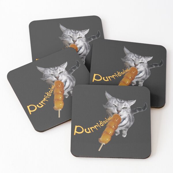 Item preview, Purridiculous (Gray Tabby Cat Eating Wagashi) designed and sold by Zkn0hr.