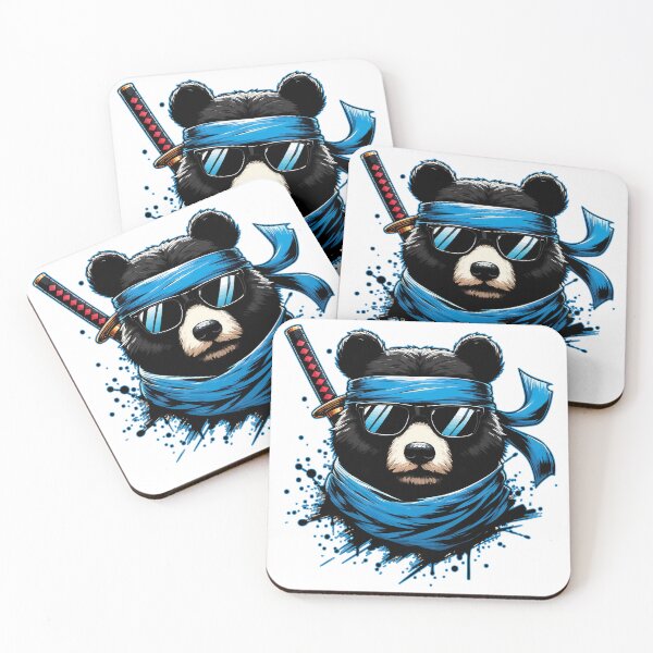 Item preview, Cool Ninja Bear Japanese Anime Ink Splash Style designed and sold by TomFrontierArt.