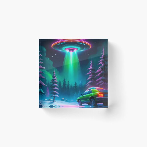 Item preview, Frozen Encounter: UFO Mystery in the Snowy Night designed and sold by GrizzlyCollective.