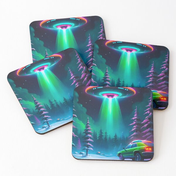 Item preview, Frozen Encounter: UFO Mystery in the Snowy Night designed and sold by GrizzlyCollective.