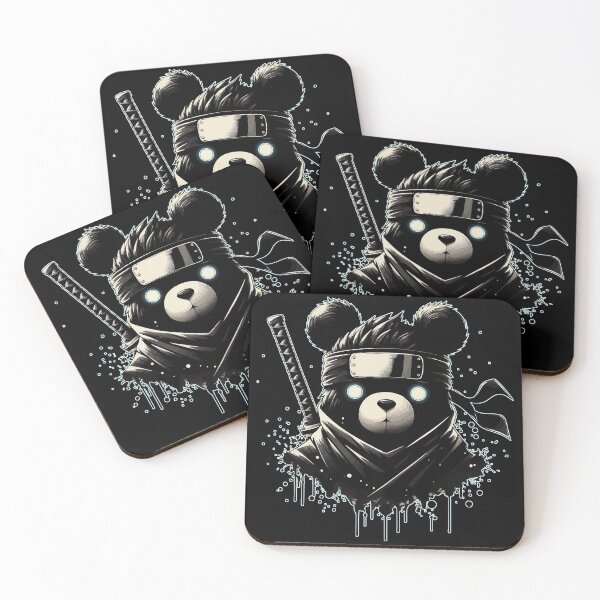 Item preview, Cool Ninja Bear Japanese Anime Ink Splash Style designed and sold by TomFrontierArt.
