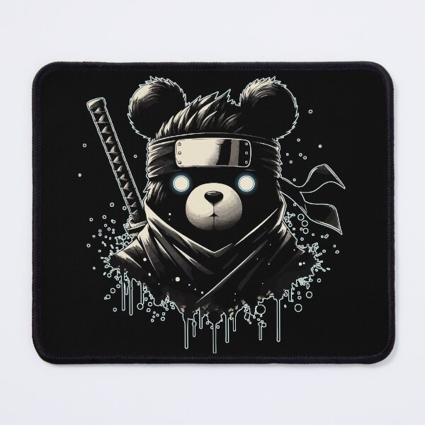 Item preview, Cool Ninja Bear Japanese Anime Ink Splash Style designed and sold by TomFrontierArt.