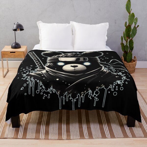 Item preview, Cool Ninja Bear Japanese Anime Ink Splash Style designed and sold by TomFrontierArt.