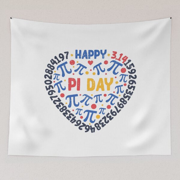 Item preview, Happy Pi Day - Math Pi Symbol and 3.14 Digits Heart - Vintage Heart-shaped Design designed and sold by venomousvector.