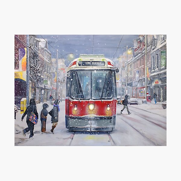Aperçu de l'œuvre Tramway de Queen West, première chute de neige créée et vendue par Christine  Audit.