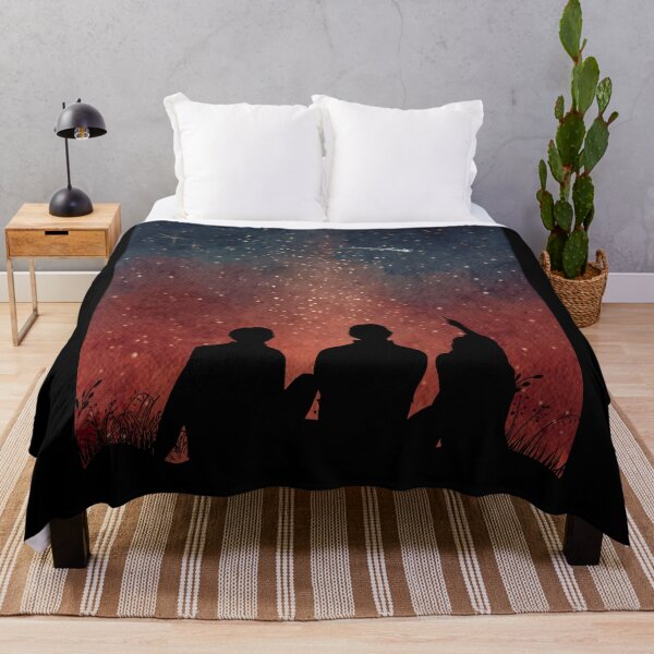 Item preview,  Three friends watching Spring Night Sky landscape with radiant moon in night Landscape with Constellations v.6 designed and sold by CosmicNook1.