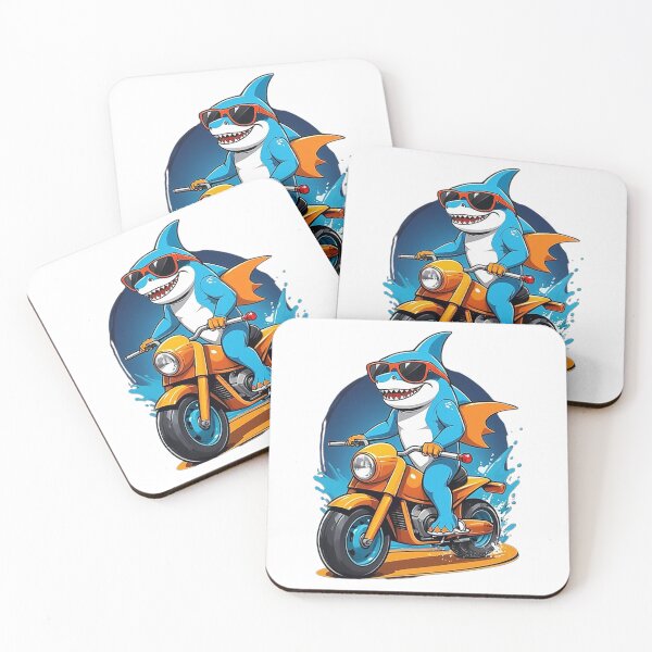 Item preview, Motorbike Riding Shark designed and sold by likbatonboot.