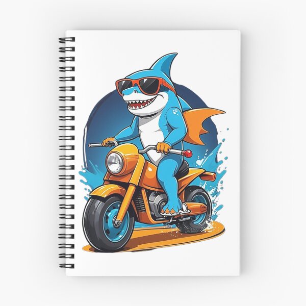 Item preview, Motorbike Riding Shark designed and sold by likbatonboot.