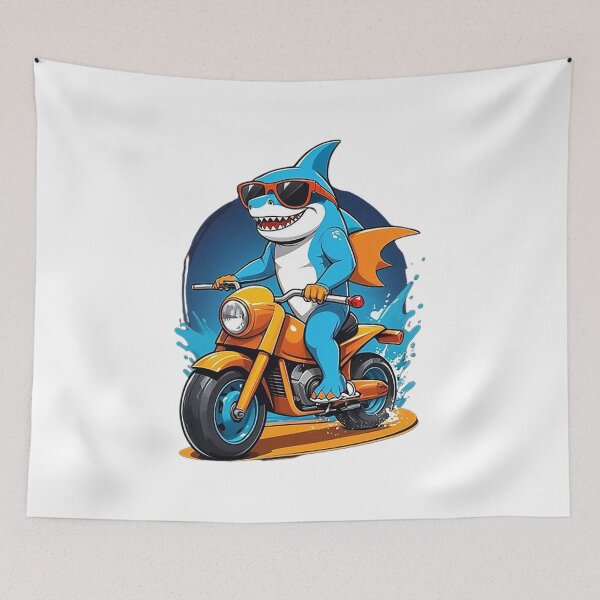Item preview, Motorbike Riding Shark designed and sold by likbatonboot.