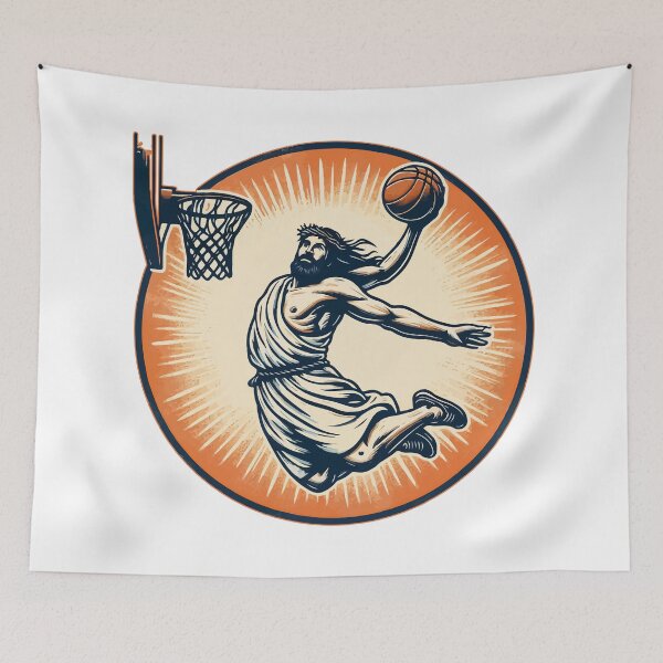 Item preview, Funny Basketball Retro Jesus Christ designed and sold by TomFrontierArt.