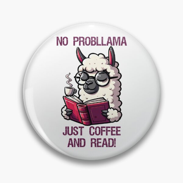 Item preview, Llama with a cup of coffee reading a book designed and sold by Irbisinthebox.