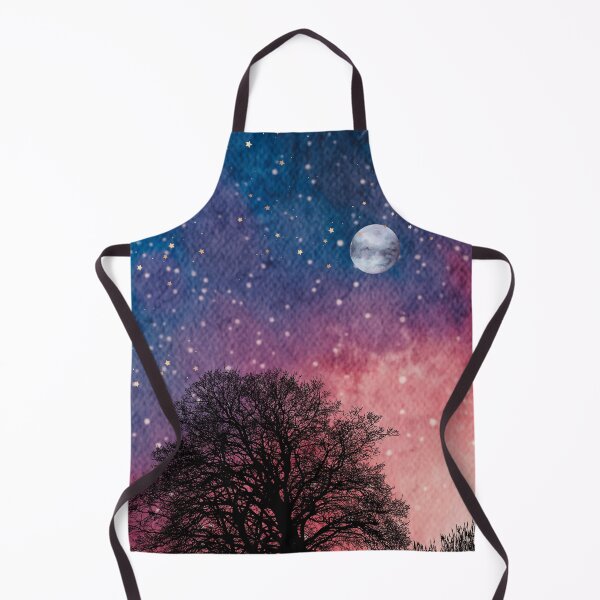 Item preview, lone Tree in Spring Night Sky landscape with radiant moon in night Landscape with Constellations v.7 designed and sold by CosmicNook1.