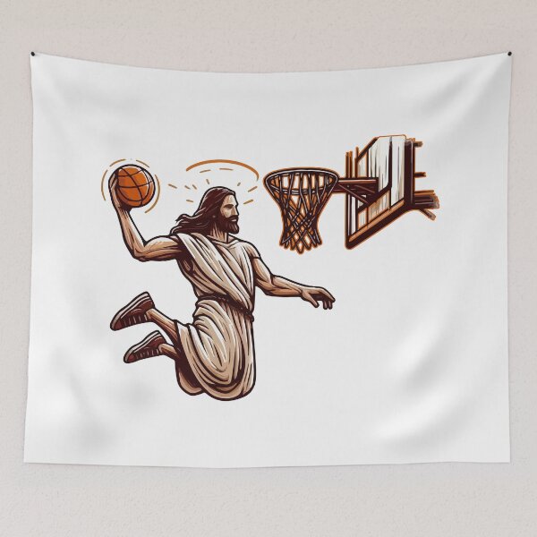 Item preview, Funny Basketball Retro Jesus Christ designed and sold by TomFrontierArt.