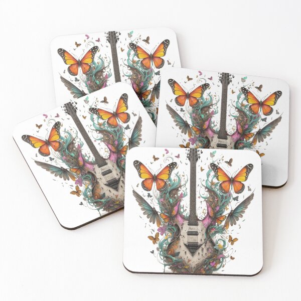 Item preview, guitar butterflies for guitarist designed and sold by unicornunicorn.