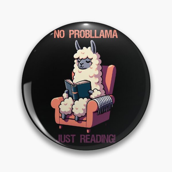 Item preview, Llama sitting in cozy chair reading a book designed and sold by Irbisinthebox.