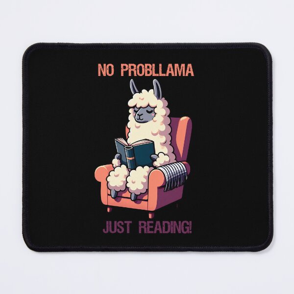 Item preview, Llama sitting in cozy chair reading a book designed and sold by Irbisinthebox.