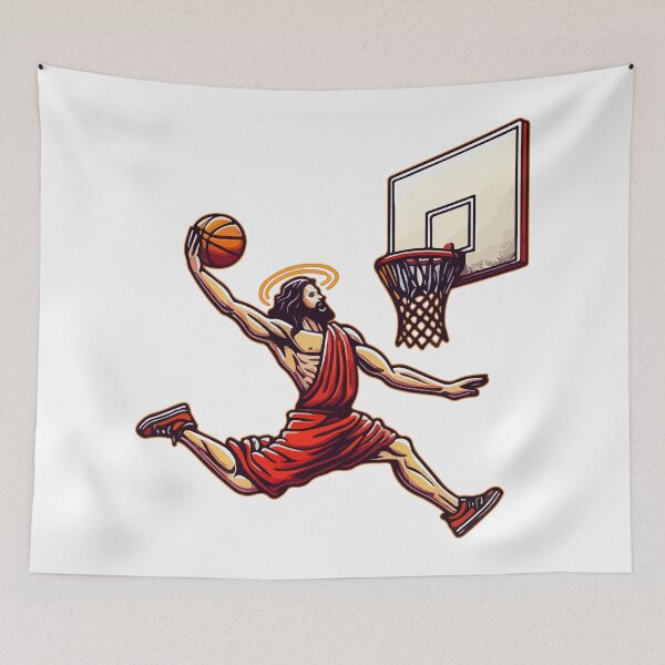 Item preview, Funny Basketball Retro Jesus Christ designed and sold by TomFrontierArt.