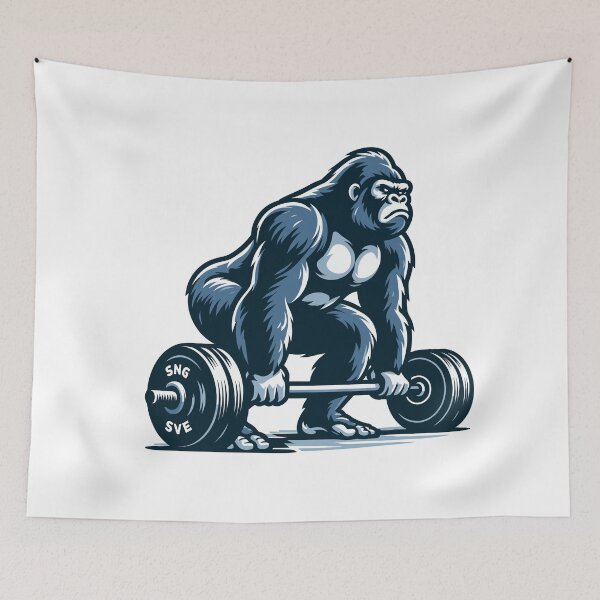 Item preview, Muscle and Might - Gorilla Powerlifting designed and sold by Apex-Ape.