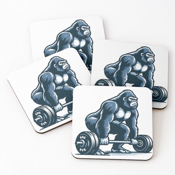 Item preview, Muscle and Might - Gorilla Powerlifting designed and sold by Apex-Ape.