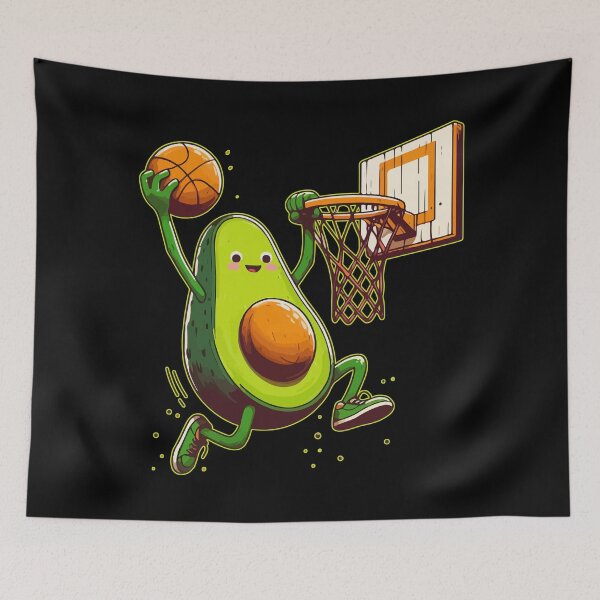 Item preview, Cute Kawaii Avocado Fruit Basketball designed and sold by TomFrontierArt.