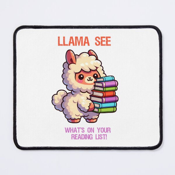 Item preview, Llama holding stock pile of books designed and sold by Irbisinthebox.