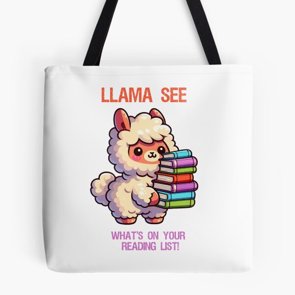 Item preview, Llama holding stock pile of books designed and sold by Irbisinthebox.