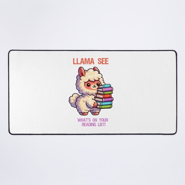 Item preview, Llama holding stock pile of books designed and sold by Irbisinthebox.