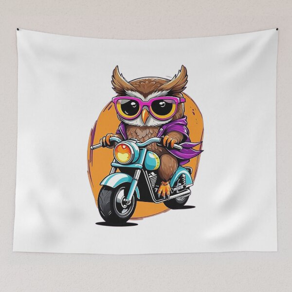 Item preview, Motorbike Riding Owl designed and sold by likbatonboot.
