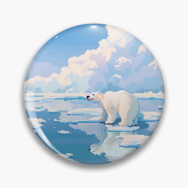 Item preview, Polar Bear enjoying a sunny day - Pixel art designed and sold by octoboobs.