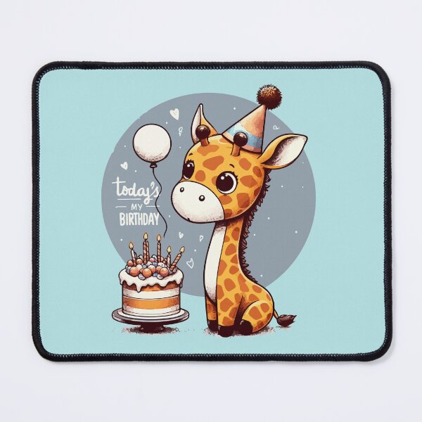 Item preview, Kawaii Giraffe Today Is My Birthday Party designed and sold by TomFrontierArt.