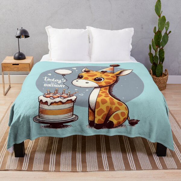 Item preview, Kawaii Giraffe Today Is My Birthday Party designed and sold by TomFrontierArt.