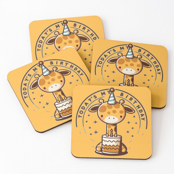 Item preview, Kawaii Giraffe Today Is My Birthday Party designed and sold by TomFrontierArt.