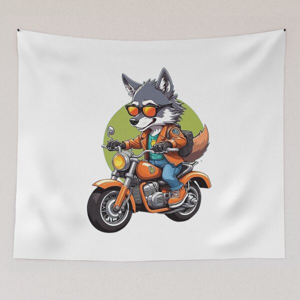 Item preview, Motorbike Riding Wolf designed and sold by likbatonboot.