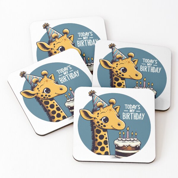 Item preview, Kawaii Giraffe Today Is My Birthday Party designed and sold by TomFrontierArt.