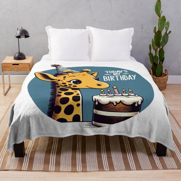 Item preview, Kawaii Giraffe Today Is My Birthday Party designed and sold by TomFrontierArt.
