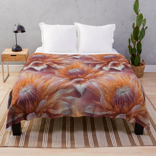 Item preview, Abstract Floral Pattern with Vibrant Orange Blossoms designed and sold by Rostislav Bouda.