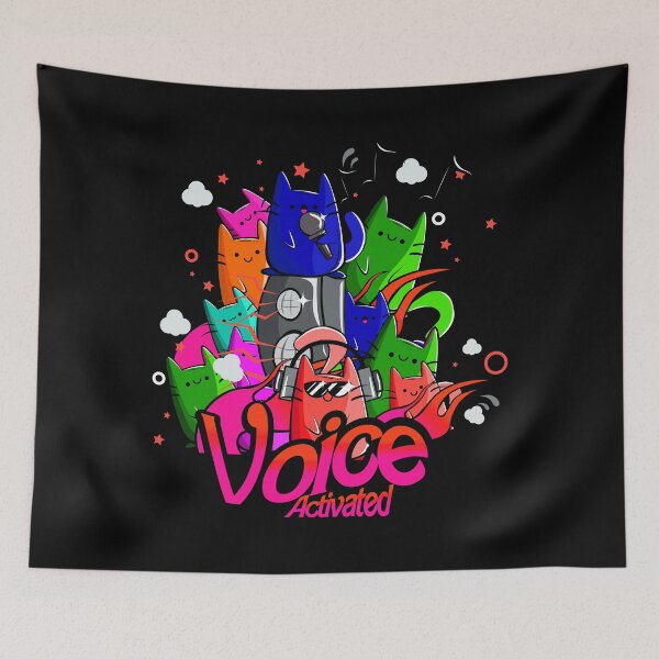 Item preview, Voice Activated - Kawaii doodle cats - abstract art designed and sold by SpartanDStore.