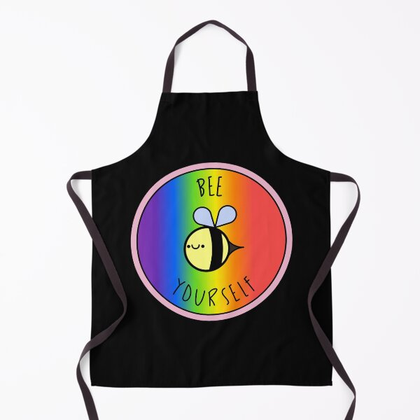 Item preview, Bee Yourself - rainbow colored backdrop cute kawaii pun designed and sold by ZenReiArt.