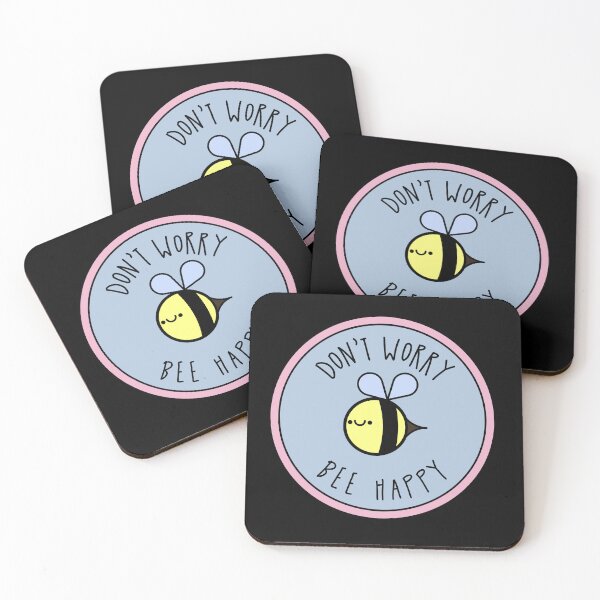 Item preview, Don't worry Bee Happy - kawaii bee art! designed and sold by ZenReiArt.