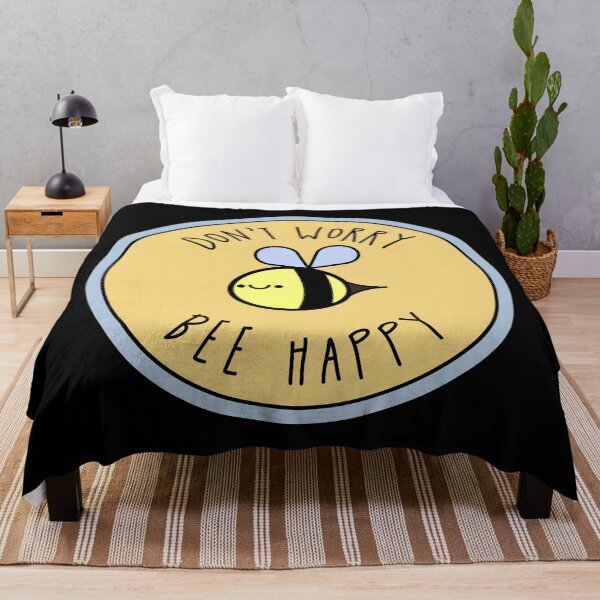 Item preview, Don't worry Bee Happy orange background cute kawaii bee - inspirational designed and sold by SpartanDStore.