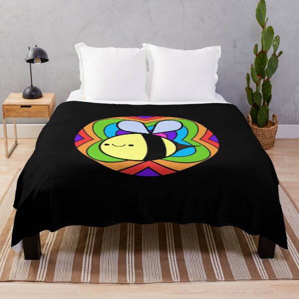 Item preview, Don't worry Bee Happy - colorful rainbow kawaii doodle designed and sold by SpartanDStore.