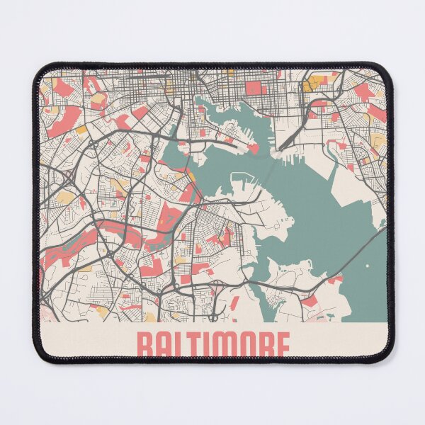 Item preview, Baltimore City Map Chalk Retro City Map Poster designed and sold by Peek-Designs.