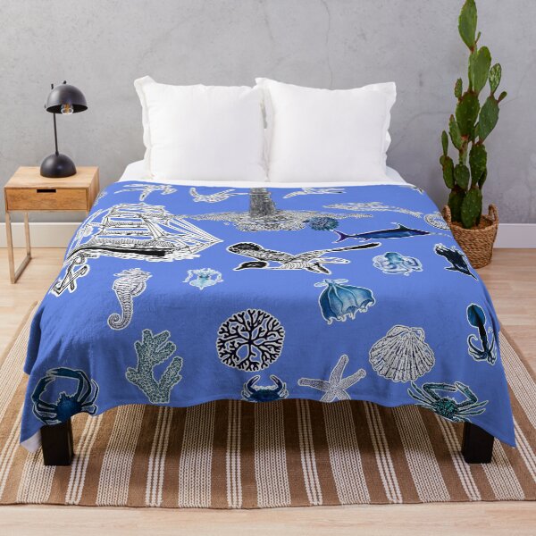 Item preview, Ocean Legends: Nautical Odyssey - Sea Story Pattern on Blue designed and sold by IraNiva.